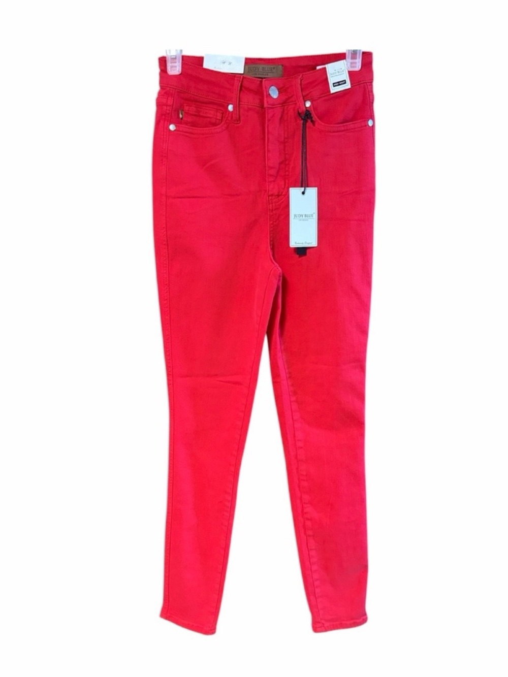 Judy Blue Tummy Control High Waist Skinny Jeans Garment Dyed Red NWT